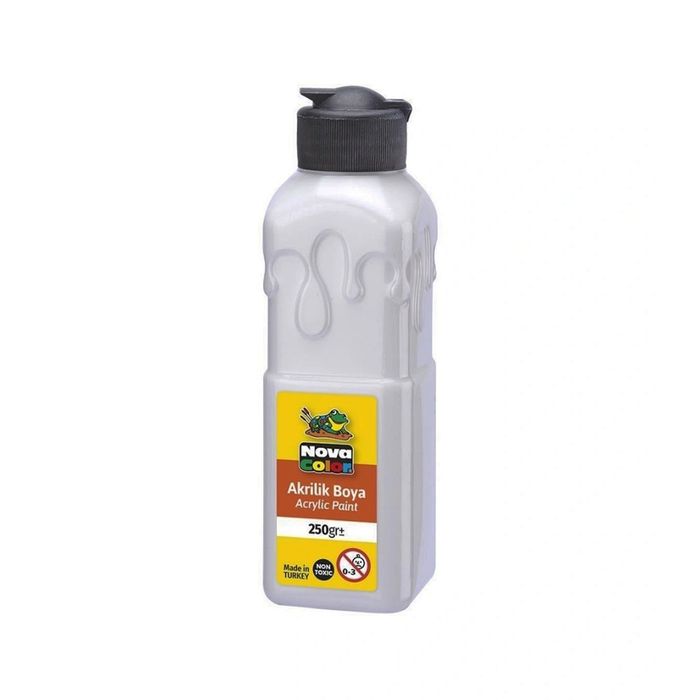 NovaColor - NC-3036 - Acrylic Paint - აკრილის საღებავი 250gr -  ვერცხლისფერი pg-81560 